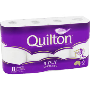 QUILTON 8pack 3ply Toilet Paper
