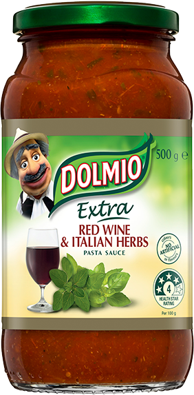 DOLMIO Extra Red Wine & Italian Herbs PASTA SAUCE 500g