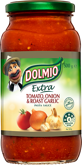 DOLMIO Extra Tomato Onion & Roast Garlic PASTA SAUCE 500g – Southern Buying  Home Delivery