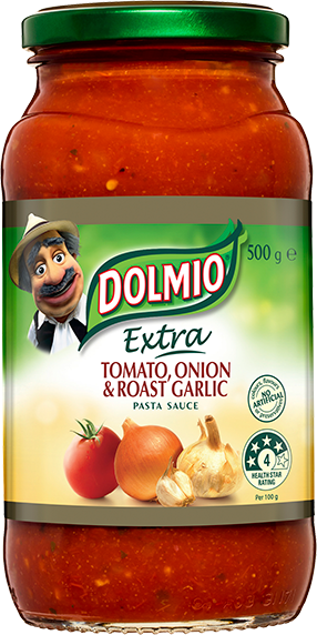 DOLMIO Extra Tomato Onion & Roast Garlic PASTA SAUCE 500g
