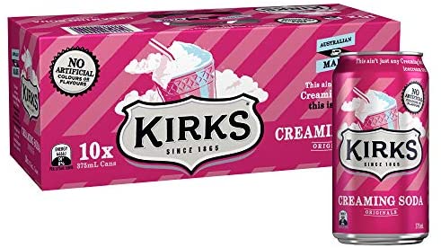 Kirks Creamy Soda Cans 375ml 10 pack