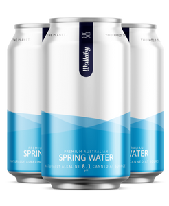 NATURALLY ALKALINE Wallaby Spring WATER Cans 24 x 375ml