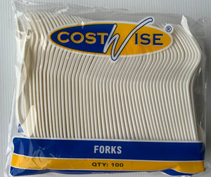 Costwise Plastic Cutlery - FORKS 100’s