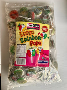 Rainbow LOLLY POPS (100) Large 1.8kg