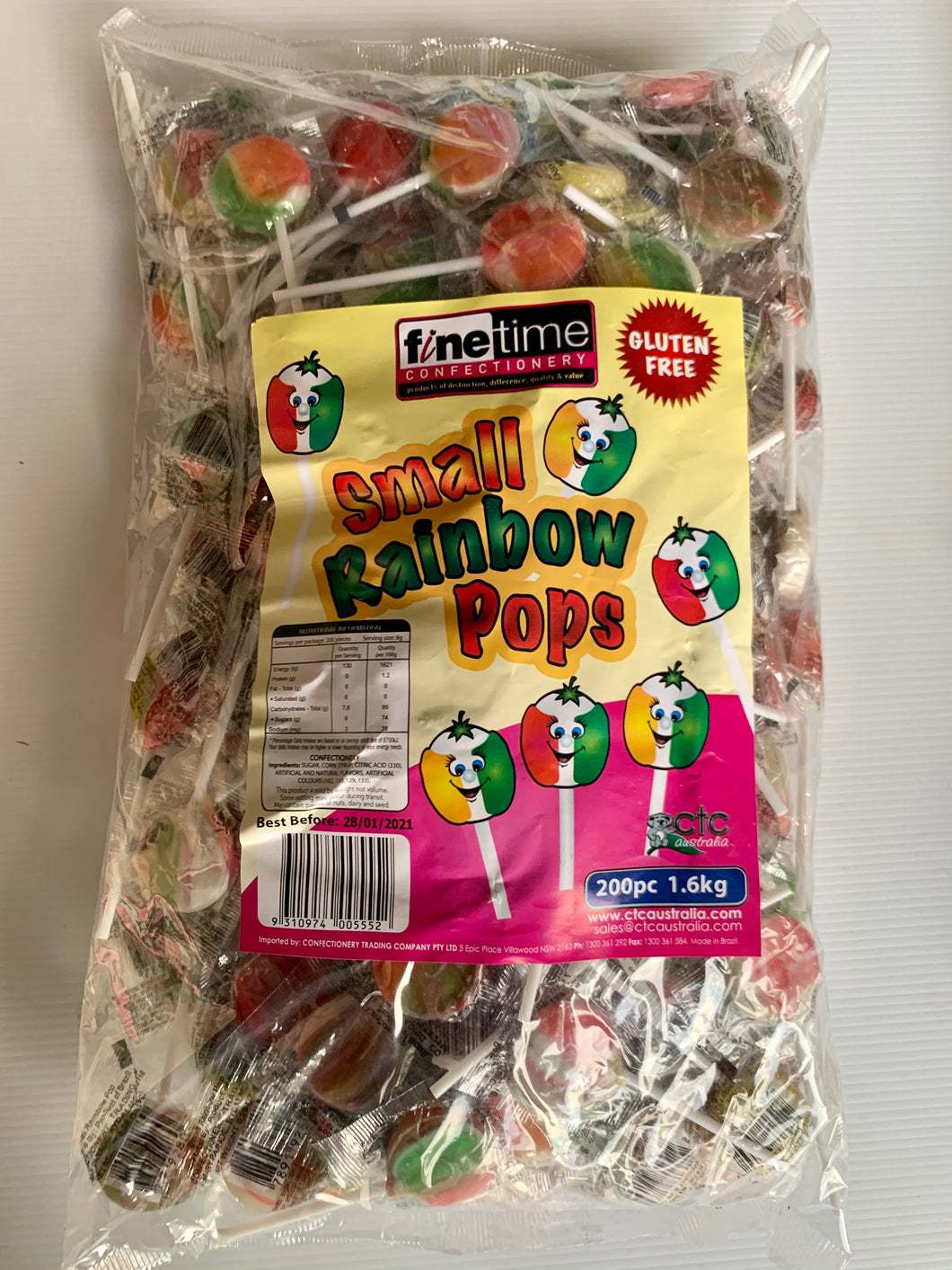 Rainbow LOLLY POPS (200) Small 1.6kg