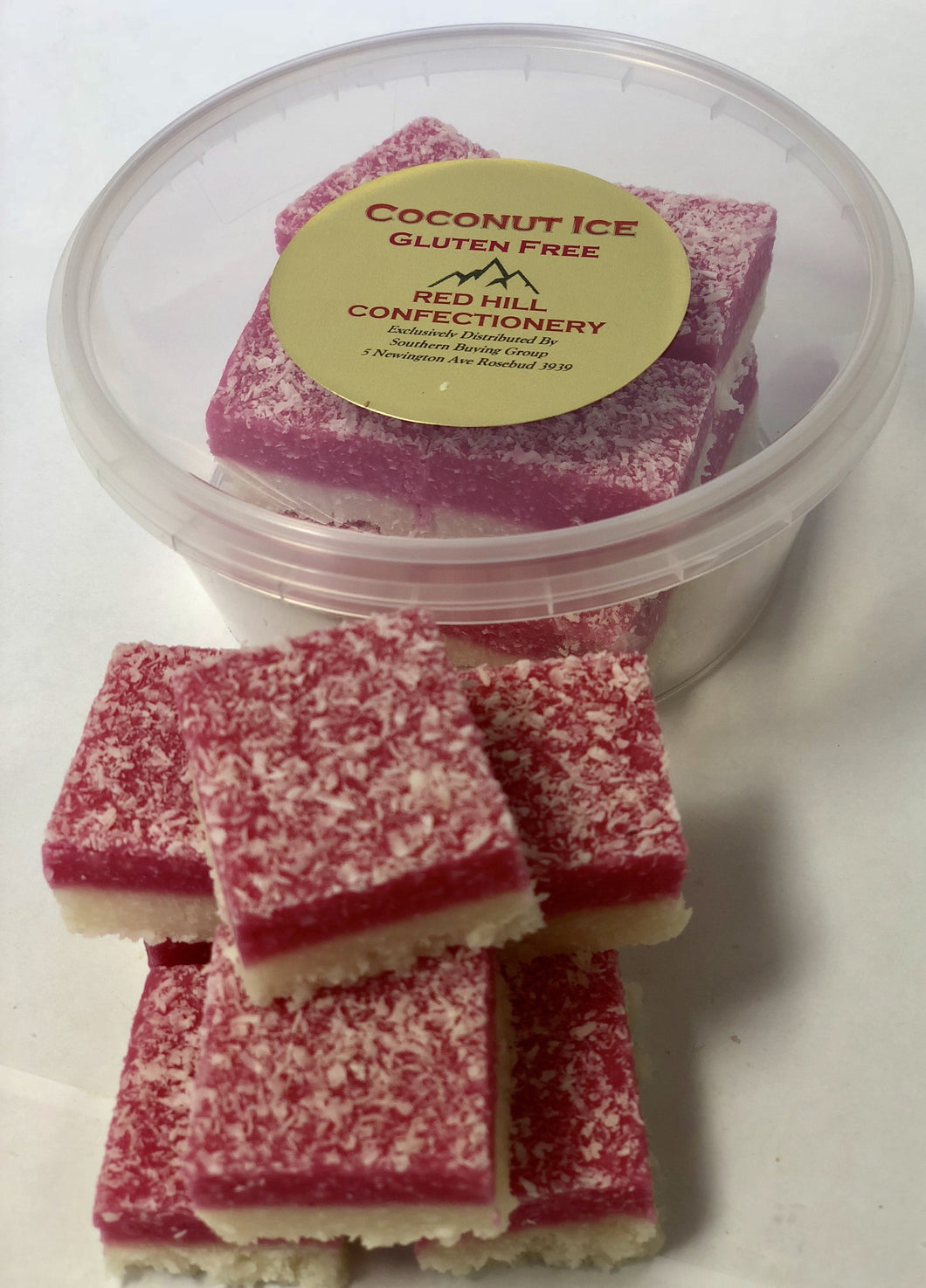 Red Hill Confectionery - Coconut Ice 160g Tub