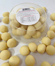 Load image into Gallery viewer, Red Hill Confectionery - White Chocolate Coated Raspberries 200g Tub
