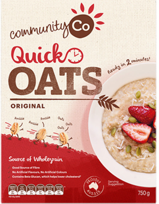 COMMUNITY CO QUICK OATS 750g Breakfast Cereal