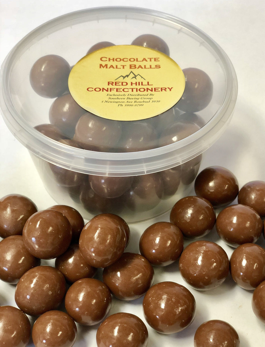 Red Hill Confectionery - Chocolate Malt Balls 200g Tub