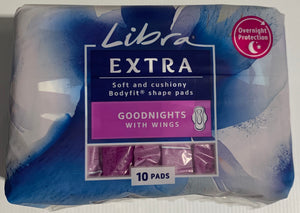 Libra Extra GOODNIGHTS With Wings 10 Pads