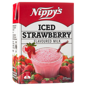 Nippy's ICED STRAWBERRY Long Life Flavoured Milk 24 x 375ml Case