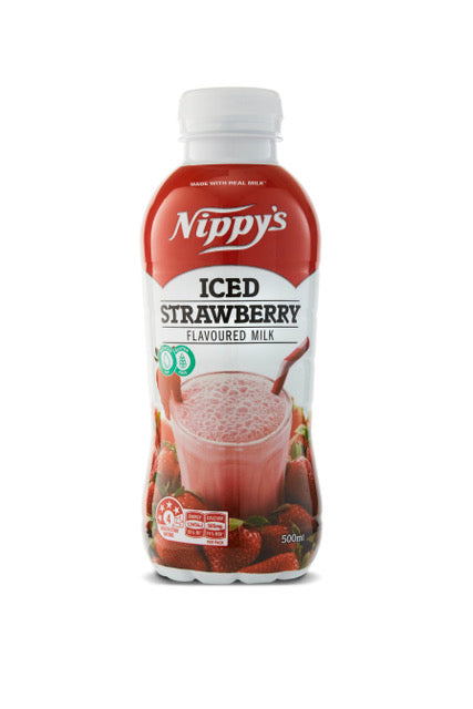 Nippy's ICED STRAWBERRY Long Life Flavoured Milk 12 x 500ml Case