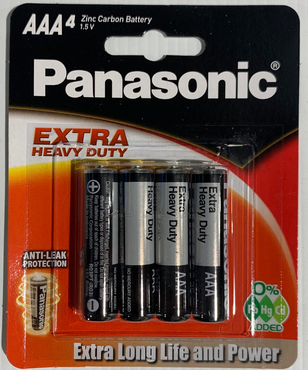 Panasonic AAA 4 Pack Batteries EXTRA Heavy Duty