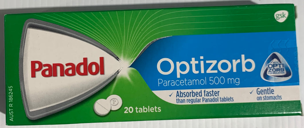 Panadol OPTIZORB Paracetamol 20 Tablets 500mg