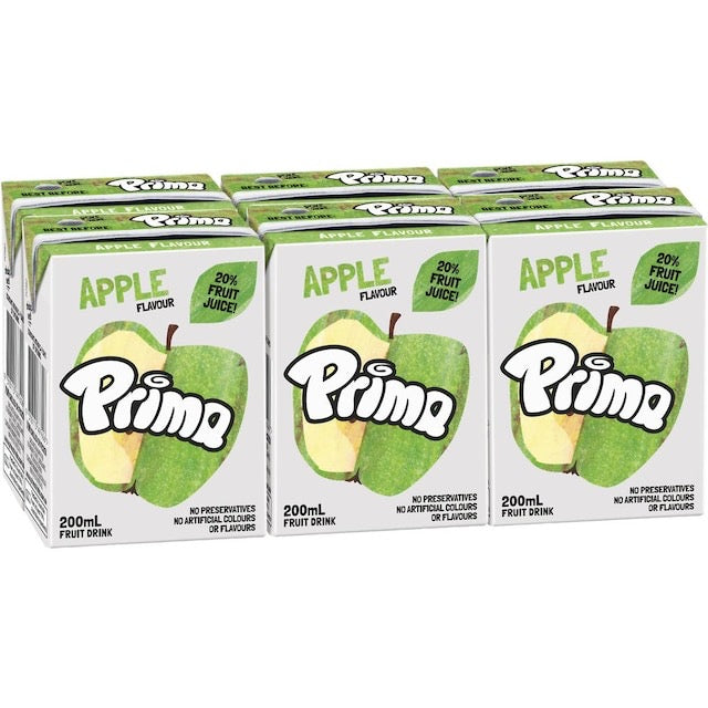 Prima APPLE 6 x 200ml Fruit Juice Drink Tetra Pack