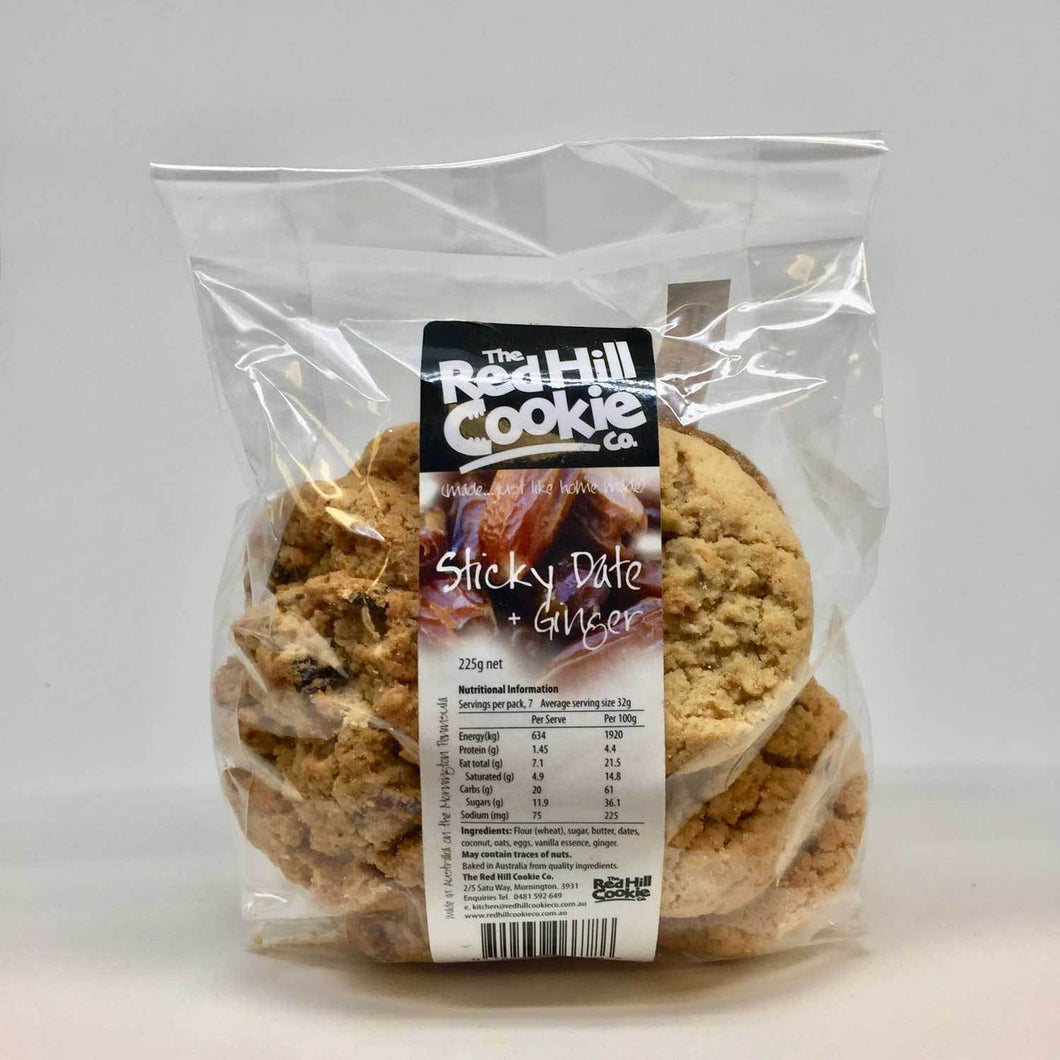COOKIES Red Hill Cookie Co STICKY DATE & GINGER 250g