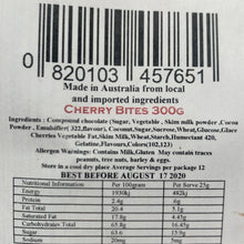 Load image into Gallery viewer, Red Hill Confectionery - Chocolate Cherry Bites 300g Bag
