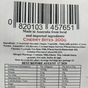 Red Hill Confectionery - Chocolate Cherry Bites 300g Bag