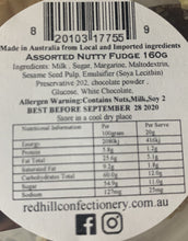 Load image into Gallery viewer, Red Hill Confectionery - Assorted Nutty Fudge 160g Tub
