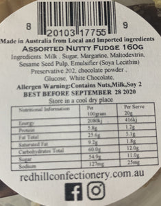 Red Hill Confectionery - Assorted Nutty Fudge 160g Tub