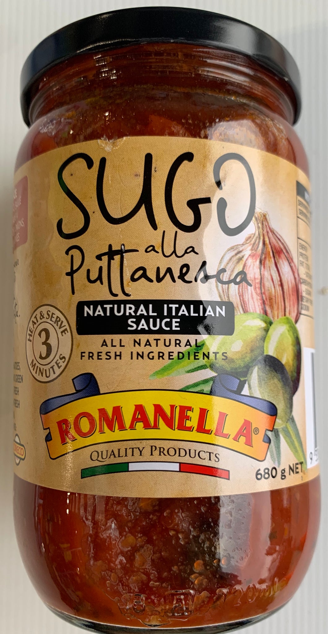 Romanella Italian Pasta Sauce Sugo alla PUTTANESCA 680g